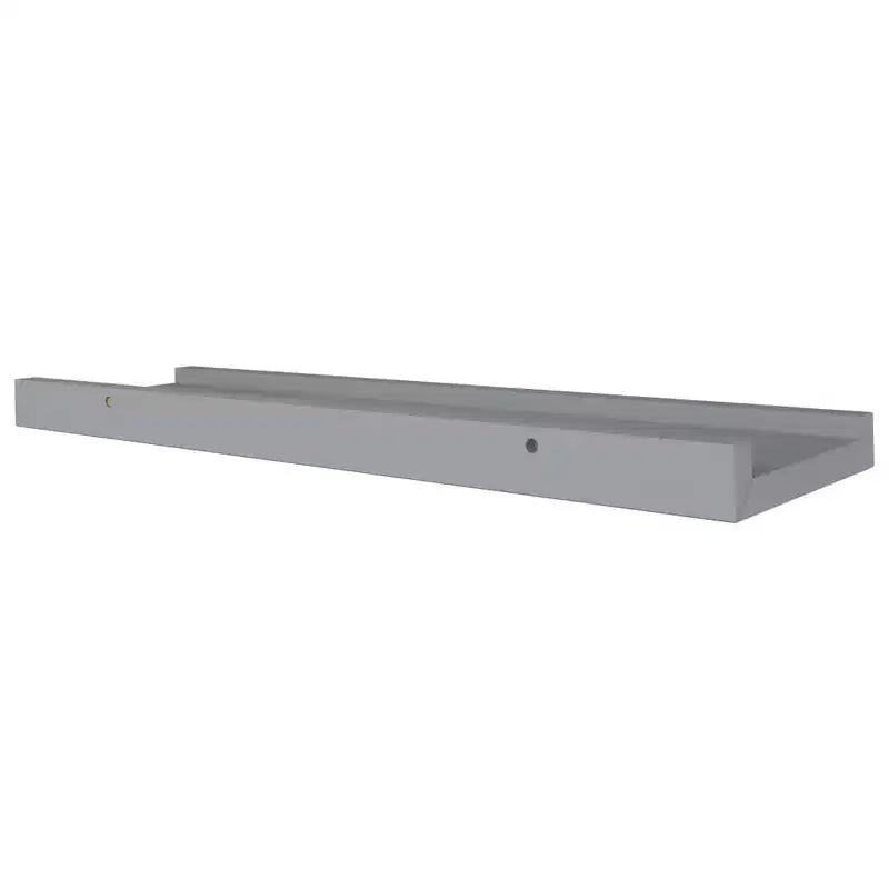 Set di 2 mensole a cornice con sporgenza in MDF grigio, piccole, da parete