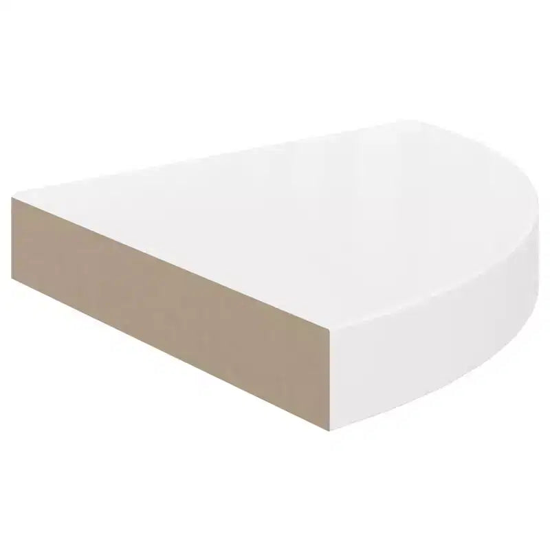 Mensola angolare Bianco lucido MDF a nido d'ape, metallo 25 cm
