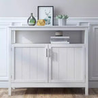Credenza Mobile Contenitore Tavolini d'Appoggio 2 Ante e 1 Ripiano Aperto Credenza Buffet per Soggiorno Sala da Pranzo