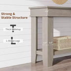 Tavolo consolle lungo 137 cm, tavolo da ingresso in legno con 2 cassetti e ripiano aperto, tavolo da atrio per ingresso, corridoio, soggiorno