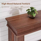 Tavolo consolle lungo 137 cm, tavolo da ingresso in legno con 2 cassetti e ripiano aperto, tavolo da atrio per ingresso, corridoio, soggiorno
