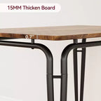 Set da Pranzo da 5 Pezzi, Set da Tavolo da Pranzo per Cucina per 4, Tavolo Quadrato, Struttura in Metallo, Pannello in MDF, Sedie Imbottite, Facile Montaggio, per la Casa