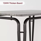 Set da Pranzo da 5 Pezzi, Set da Tavolo da Pranzo per Cucina per 4, Tavolo Quadrato, Struttura in Metallo, Pannello in MDF, Sedie Imbottite, Facile Montaggio, per la Casa