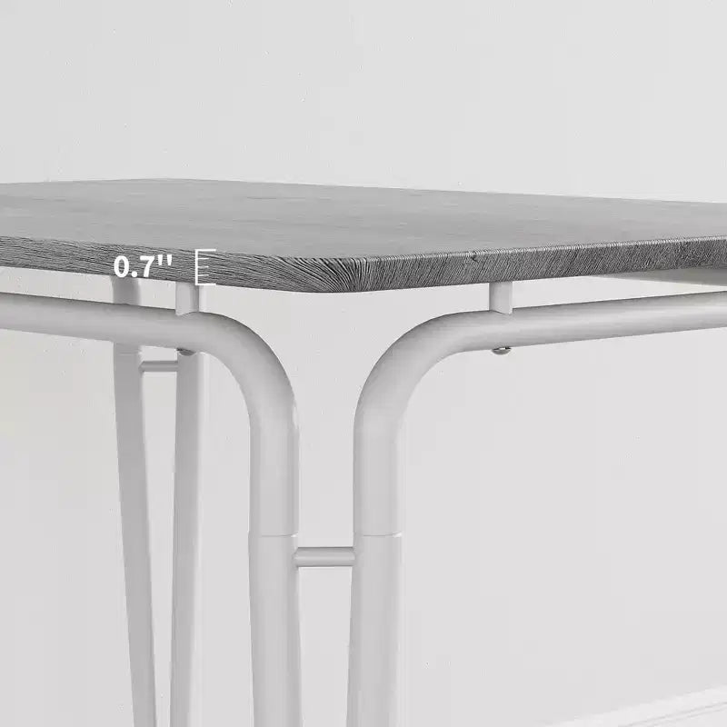 Set da Pranzo da 5 Pezzi, Set da Tavolo da Pranzo per Cucina per 4, Tavolo Quadrato, Struttura in Metallo, Pannello in MDF, Sedie Imbottite, Facile Montaggio, per la Casa
