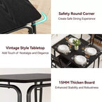 Set da Pranzo da 5 Pezzi, Set da Tavolo da Pranzo per Cucina per 4, Tavolo Quadrato, Struttura in Metallo, Pannello in MDF, Sedie Imbottite, Facile Montaggio, per la Casa