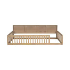 Letto a pavimento Twin XL con armadietti contenitori e porte di ricarica USB – Legno massello