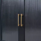 Letto a scomparsa Queen Murphy Bed con gamba dorata, letto a scomparsa formato Queen Size con ante in vetro smerigliato e cassetti finti