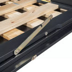 Letto a scomparsa Queen Murphy Bed con gamba dorata, letto a scomparsa formato Queen Size con ante in vetro smerigliato e cassetti finti