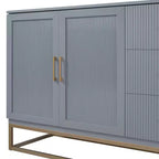 Letto a scomparsa Queen Murphy Bed con gamba dorata, letto a scomparsa formato Queen Size con ante in vetro smerigliato e cassetti finti
