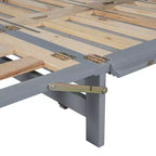 Letto a scomparsa Queen Murphy Bed con gamba dorata, letto a scomparsa formato Queen Size con ante in vetro smerigliato e cassetti finti