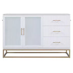 Letto a scomparsa Queen Murphy Bed con gamba dorata, letto a scomparsa formato Queen Size con ante in vetro smerigliato e cassetti finti