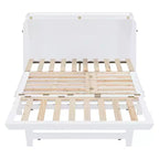 Letto a scomparsa Queen Murphy Bed con gamba dorata, letto a scomparsa formato Queen Size con ante in vetro smerigliato e cassetti finti