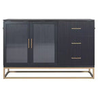 Letto a scomparsa Queen Murphy Bed con gamba dorata, letto a scomparsa formato Queen Size con ante in vetro smerigliato e cassetti finti