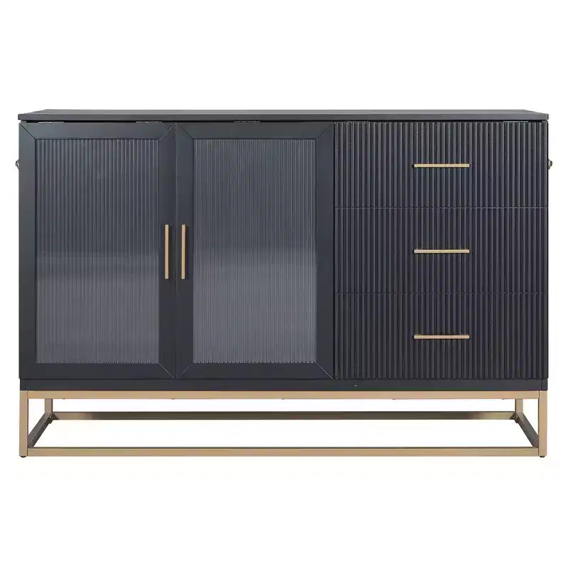 Letto a scomparsa Queen Murphy Bed con gamba dorata, letto a scomparsa formato Queen Size con ante in vetro smerigliato e cassetti finti