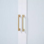Letto a scomparsa Queen Murphy Bed con gamba dorata, letto a scomparsa formato Queen Size con ante in vetro smerigliato e cassetti finti