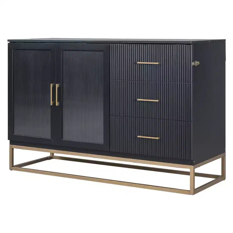 Letto a scomparsa Queen Murphy Bed con gamba dorata, letto a scomparsa formato Queen Size con ante in vetro smerigliato e cassetti finti