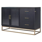 Letto a scomparsa Queen Murphy Bed con gamba dorata, letto a scomparsa formato Queen Size con ante in vetro smerigliato e cassetti finti