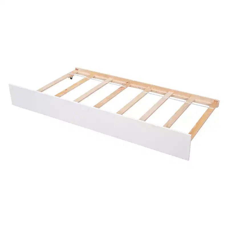 Letto singolo con letto estraibile, testiera e pediera – Legno massello di pino