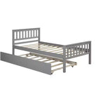 Letto singolo con letto estraibile, testiera e pediera – Legno massello di pino