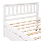 Letto singolo con letto estraibile, testiera e pediera – Legno massello di pino