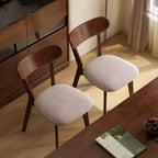 Sedie da pranzo moderne con seduta imbottita e gambe in legno massello – Sedia d'accento senza braccioli