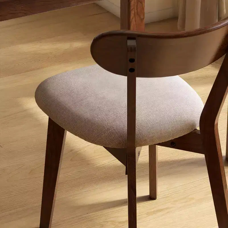 Sedie da pranzo moderne con seduta imbottita e gambe in legno massello – Sedia d'accento senza braccioli