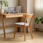Sedie da pranzo moderne con seduta imbottita e gambe in legno massello – Sedia d'accento senza braccioli