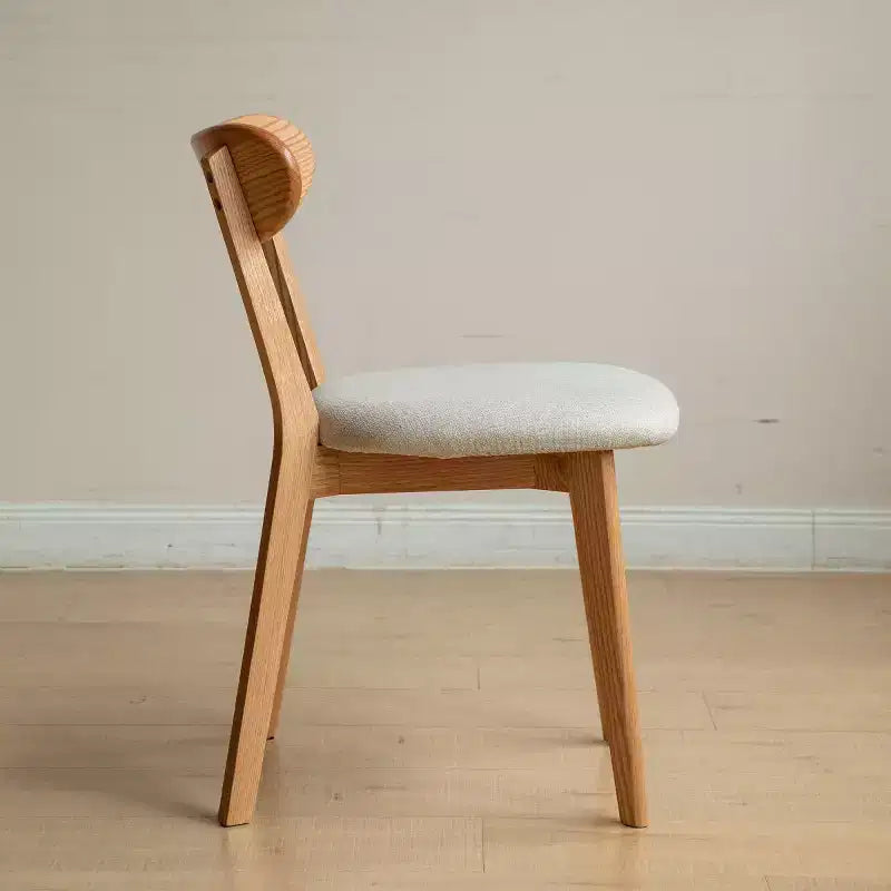 Sedie da pranzo moderne con seduta imbottita e gambe in legno massello – Sedia d'accento senza braccioli