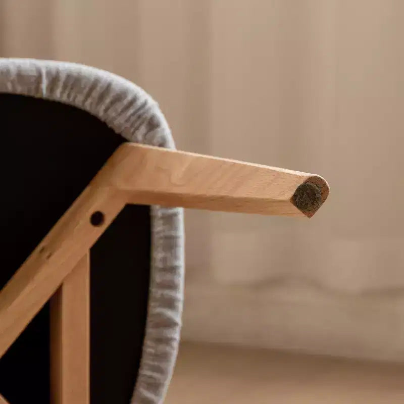 Sedie da pranzo moderne con seduta imbottita e gambe in legno massello – Sedia d'accento senza braccioli