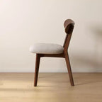 Sedie da pranzo moderne con seduta imbottita e gambe in legno massello – Sedia d'accento senza braccioli