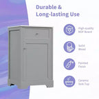 Mobile bagno nero da 20" con lavabo, anta con chiusura ammortizzata e ripiano regolabile