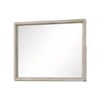 Specchiera per comò con vetro smussato – Legno massello di quercia marrone, 86x114 cm