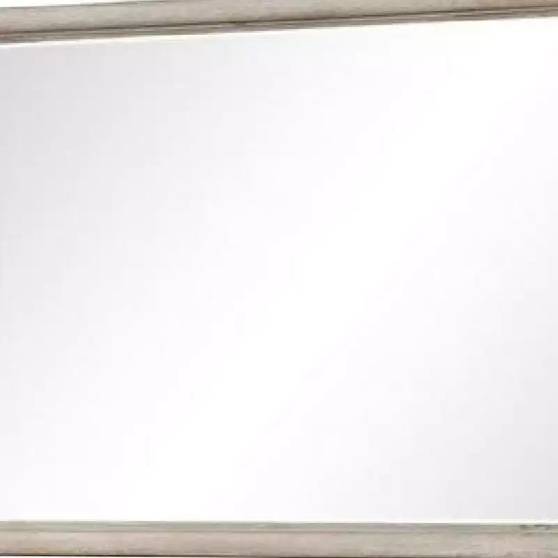 Specchiera per comò con vetro smussato – Legno massello di quercia marrone, 86x114 cm