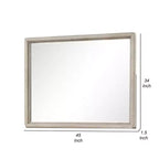Specchiera per comò con vetro smussato – Legno massello di quercia marrone, 86x114 cm