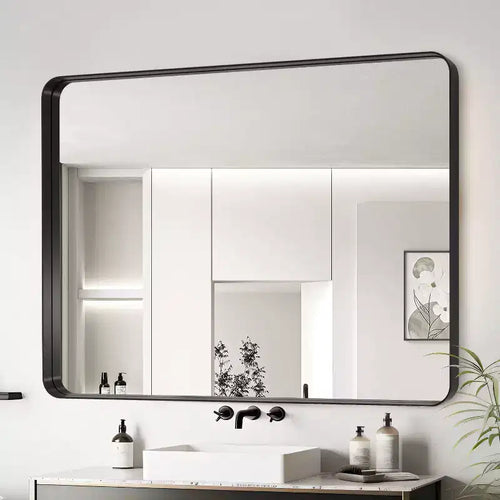 Specchio da parete rettangolare moderno 20"x30" con cornice in alluminio