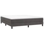 Struttura letto in velluto grigio scuro, compensato, legno ingegnerizzato King