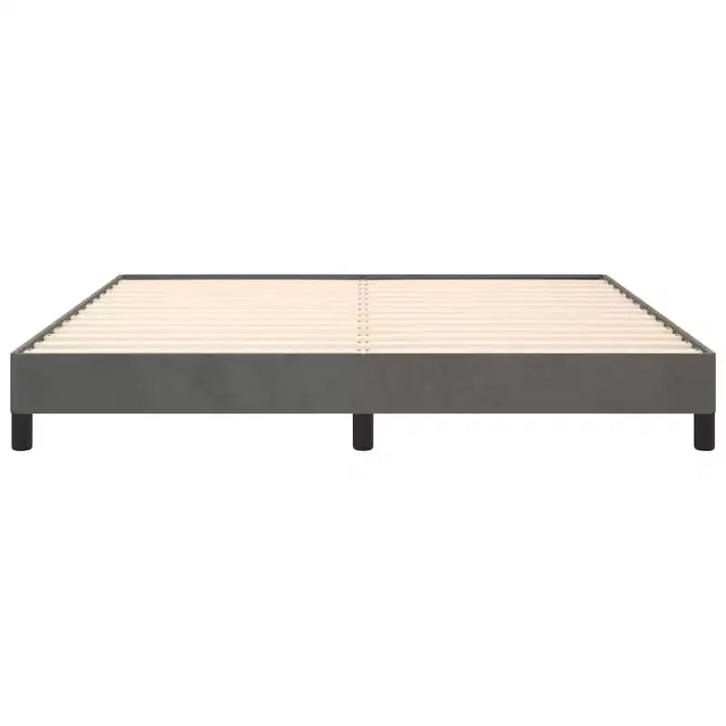 Struttura letto in velluto grigio scuro, compensato, legno ingegnerizzato King