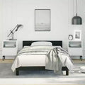Bed Frame With Headboard Black Faux Leather Twin Bed Frame