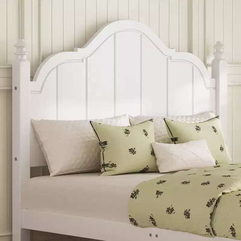 Struttura Letto a Piattaforma Matrimoniale/Queen in Legno Vintage con Testiera – Non Richiede Rete a Doghe