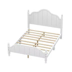 Struttura Letto a Piattaforma Matrimoniale/Queen in Legno Vintage con Testiera – Non Richiede Rete a Doghe