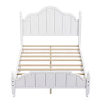 Struttura Letto a Piattaforma Matrimoniale/Queen in Legno Vintage con Testiera – Non Richiede Rete a Doghe