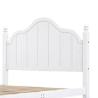 Struttura Letto a Piattaforma Matrimoniale/Queen in Legno Vintage con Testiera – Non Richiede Rete a Doghe