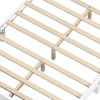 Struttura Letto a Piattaforma Matrimoniale/Queen in Legno Vintage con Testiera – Non Richiede Rete a Doghe