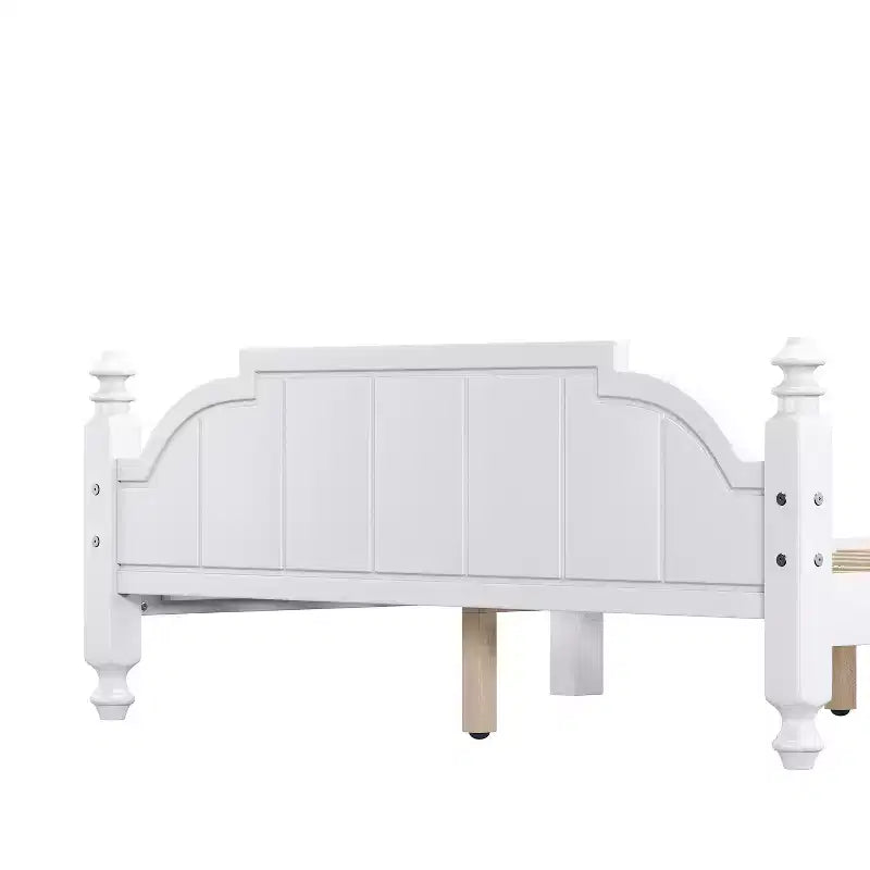 Struttura Letto a Piattaforma Matrimoniale/Queen in Legno Vintage con Testiera – Non Richiede Rete a Doghe
