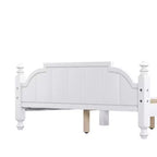 Struttura Letto a Piattaforma Matrimoniale/Queen in Legno Vintage con Testiera – Non Richiede Rete a Doghe
