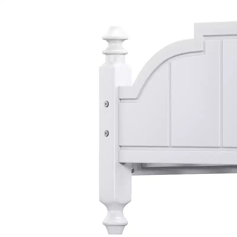 Struttura Letto a Piattaforma Matrimoniale/Queen in Legno Vintage con Testiera – Non Richiede Rete a Doghe
