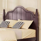 Struttura Letto a Piattaforma Matrimoniale/Queen in Legno Vintage con Testiera – Non Richiede Rete a Doghe