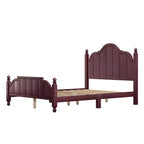 Struttura Letto a Piattaforma Matrimoniale/Queen in Legno Vintage con Testiera – Non Richiede Rete a Doghe