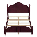Struttura Letto a Piattaforma Matrimoniale/Queen in Legno Vintage con Testiera – Non Richiede Rete a Doghe