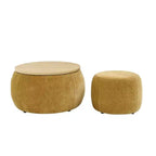 Pouf/Tavolino Contenitore Rotondo da 63,5 cm con Coperchio Rimovibile